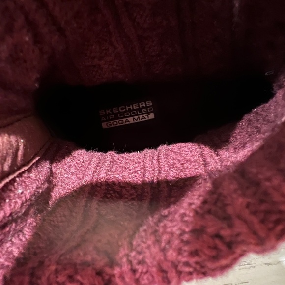 Skechers Burgundy Knit Ankle Boots - Picture 6 of 9